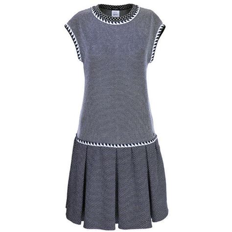 chanel dress black white knit eyelet sleeveless|chanel black and white dress.